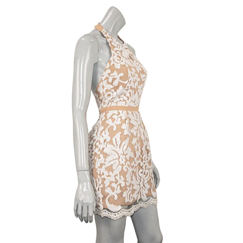 Dress The Population Women's Sequin Floral Mesh Halter Dress sz Small - Picture 5 of 15